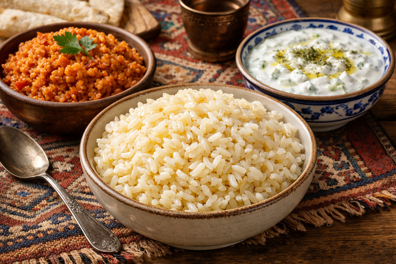 Tereyağlı pirinç pilavı ve yan lezzetler